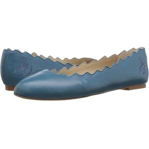 BUNDLING SALE: EUC Sam Edelman Francis Scalloped Leather Flats in Pacific Blue
